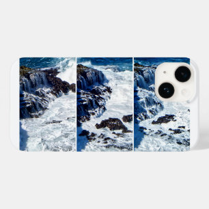 Triptych Of Crashing Waves On Rocks Phone Case