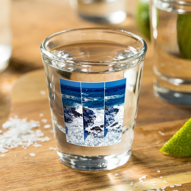 Triptych Of Crashing Waves On Rocks Shot Glass (Creator Uploaded)