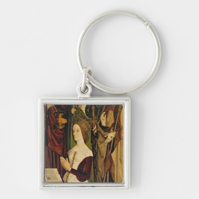 Triptych of Moses and the Burning Bush Keychain (Front)