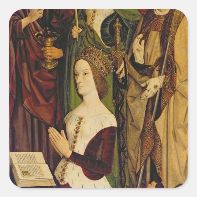 Triptych of Moses and the Burning Bush Square Sticker (Front)