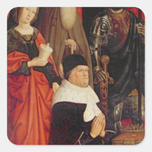 Triptych of Moses and the Burning Bush Square Sticker