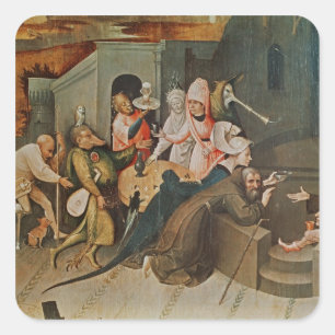 Triptych of the Temptation of St. Anthony Square Sticker
