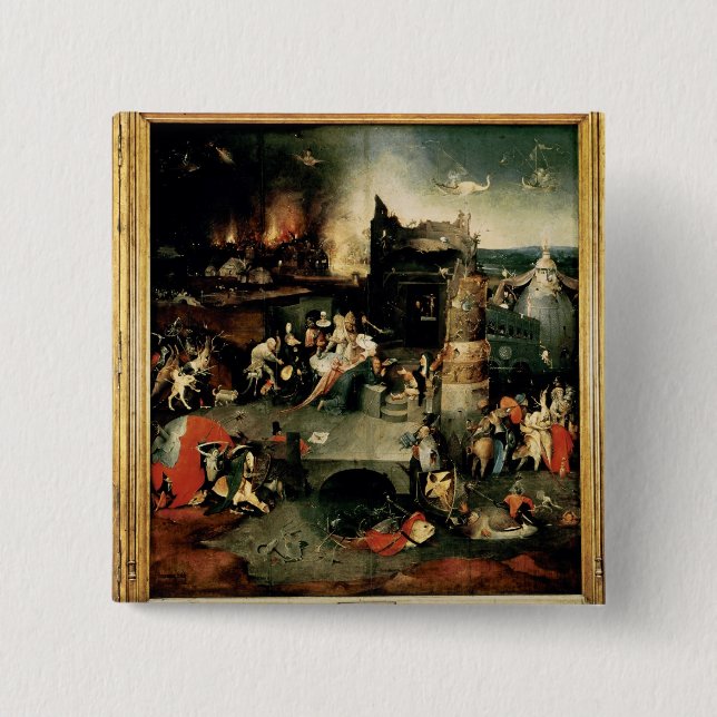 Triptych: The Temptation of St. Anthony 2 Inch Square Button (Front)