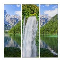Belle cascade de crête de montagne de lac alpin