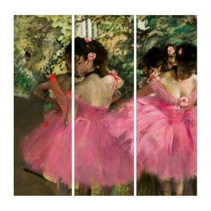 Triptyque Edgar Degas - Danseurs en rose