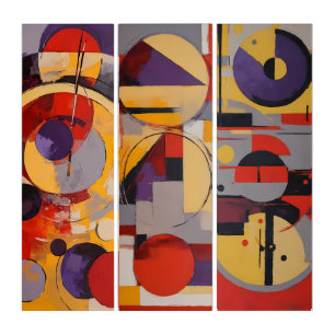 Triptyque Géométrique Abstraite