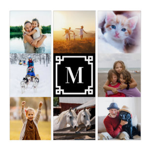 Triptyque Monogramme de clé grecque noire et blanche 8 Photo