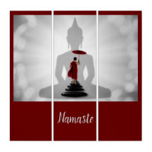 Namaste Zen Bouddha Moine Yoga Équilibre Spirituel
