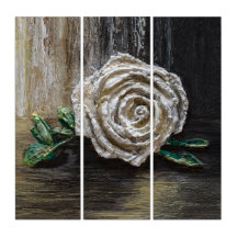 Peinture acrylique Rose Blanche