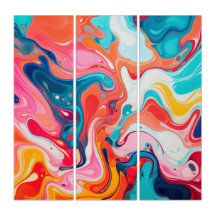 Peinture Motif marbrée colorée