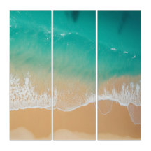 Plage aérienne Vagues d'océan turquoise Sable
