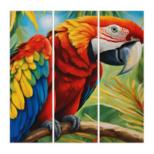 Tropical Red Macaw, Exotic Bird in Vibrant Colors