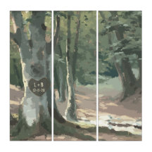 Une promenade dans les bois : Gravure d'arbre pers