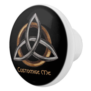 Triquetra (Brown/Silver) Ceramic Knob