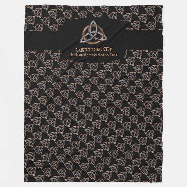 Triquetra (Brown/Silver) Fleece Blanket (Front)