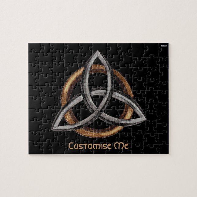 Triquetra (Brown/Silver) Jigsaw Puzzle (Horizontal)