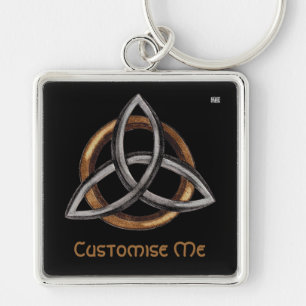 Triquetra (Brown/Silver) Keychain