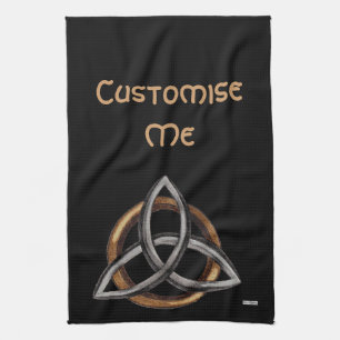 Triquetra (Brown/Silver) Kitchen Towel