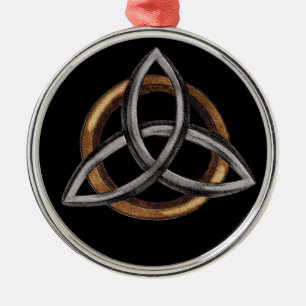 Triquetra (Brown/Silver) Metal Ornament