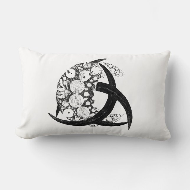 *  TRIQUETRA & CRESCENT  MOON  * LUMBAR PILLOW (Front)