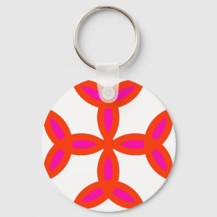 Triquetra Cross in Bright Red Hot Pink Keychain