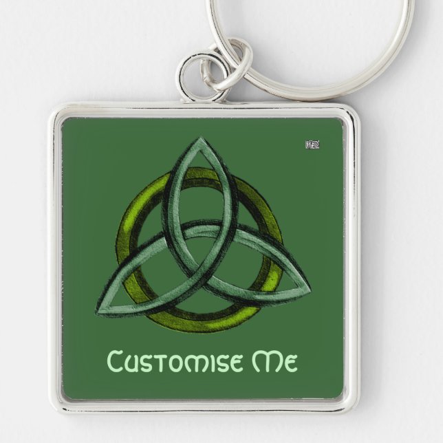 Triquetra (Green) Keychain (Front)