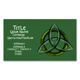 Triquetra (Green) Magnetic Business Card