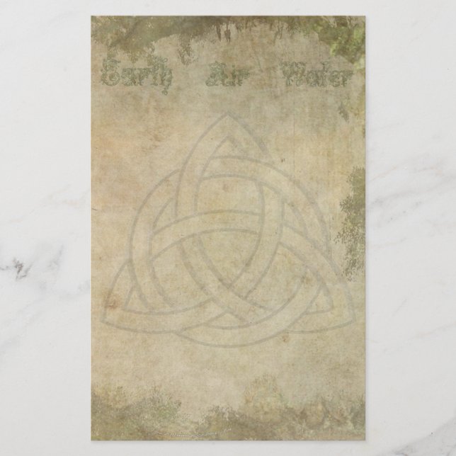 Triquetra Natural, Earth Air Water Stationery (Front)