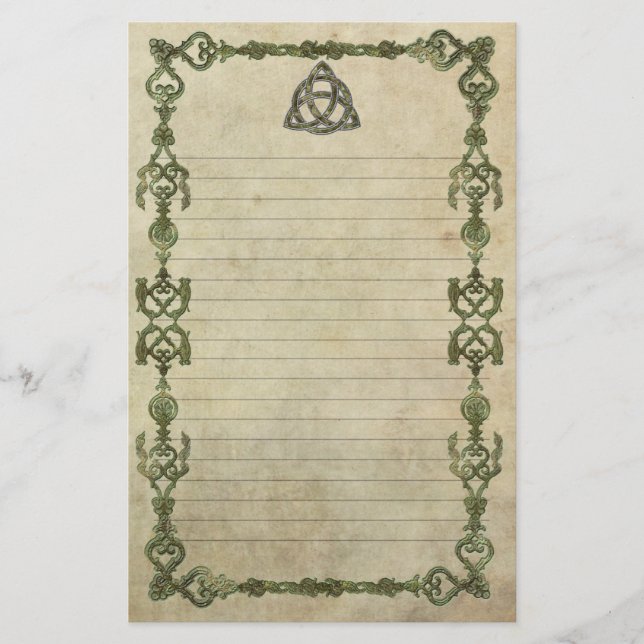 Triquetra Natural Lined Stationery (Front)