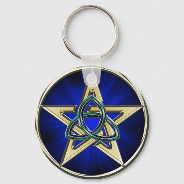 Triquetra Pentagram Keychain (Front)