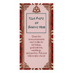Triquetra Red Silk Customized Photo Card