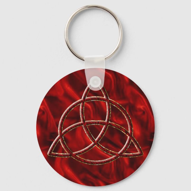 Triquetra Red Silk Keychain (Front)