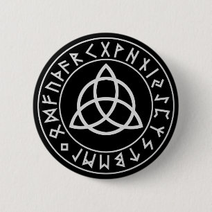 Triquetra Rune Shield 2 Inch Round Button