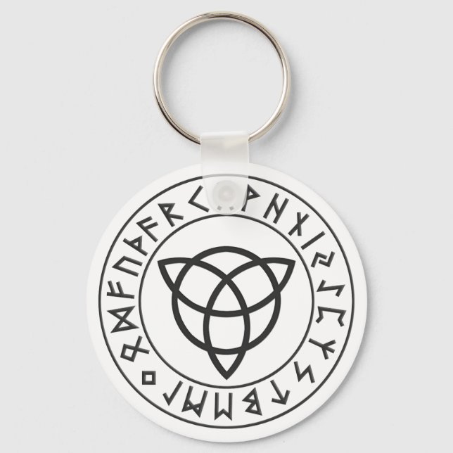 Triquetra Rune Shield Keychain (Front)