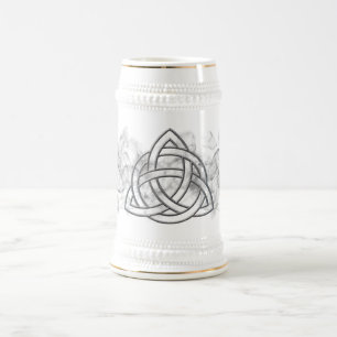 Triquetra Silver Bevel Beer Stein