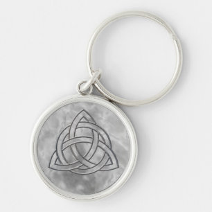 Triquetra Silver Bevel Keychain