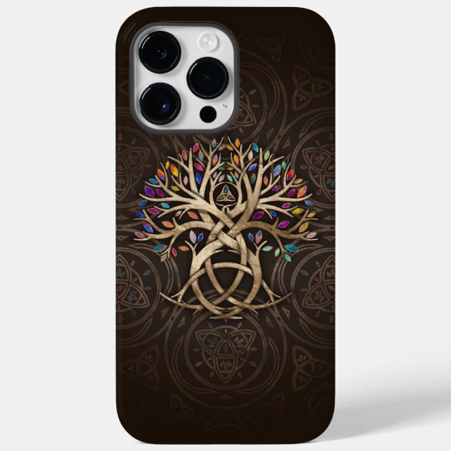 Triquetra Tree of life Colourful leaves Case-Mate iPhone Case (Back)