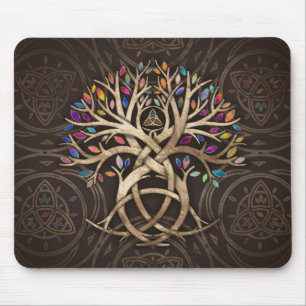 Triquetra Tree of life Colourful leaves Mouse Pad