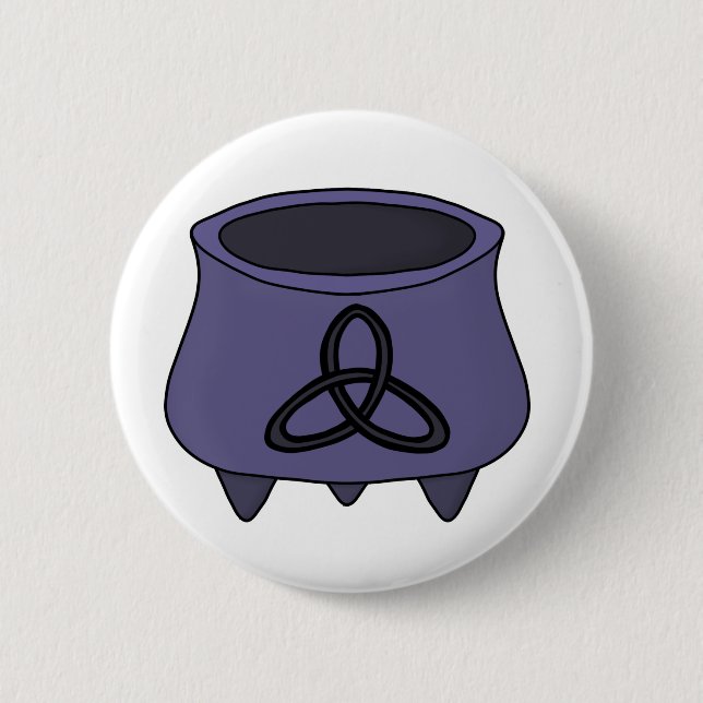 Triquetra Trinity Cauldron 2 Inch Round Button (Front)