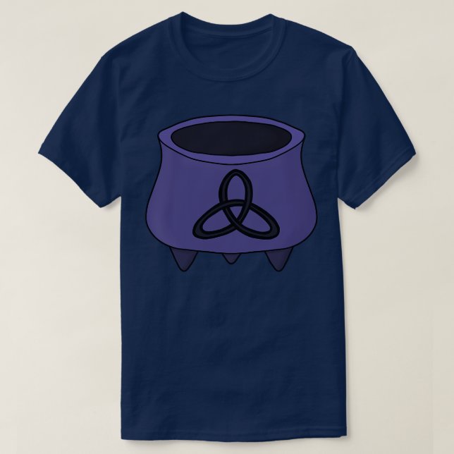 Triquetra Trinity Cauldron T-Shirt (Design Front)