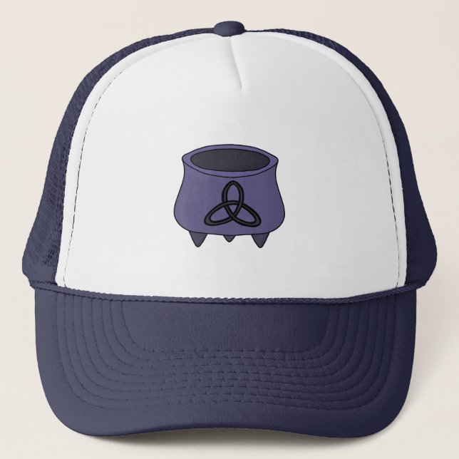 Triquetra Trinity Cauldron Trucker Hat (Front)