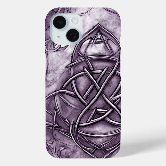 Triquetra Trinity Knot Lavender Purple Faux Metal Case-Mate iPhone Case (Back)