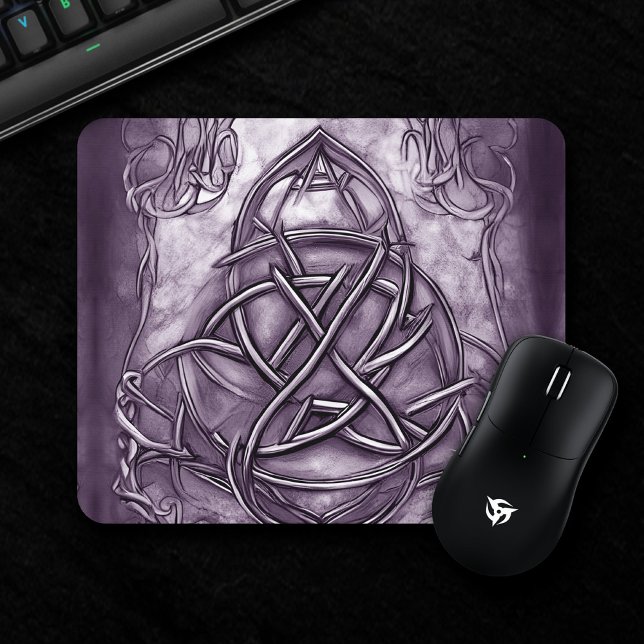 Triquetra Trinity Knot Lavender Purple Faux Metal Mouse Pad (Creator Uploaded)