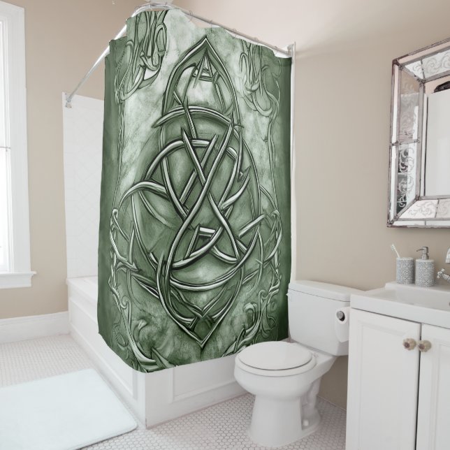 Triquetra Trinity Knot Sage Green Faux Metallic (In Situ)
