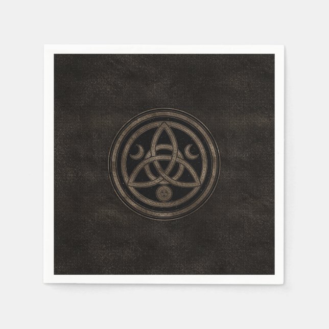 Triquetra Triple Moon Celtic Ornament Napkin (Front)