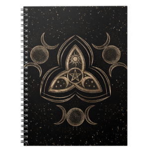 Triquetra Triple Moon Ornament with Pentagram Notebook