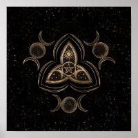 Triquetra Triple Moon Ornament with Pentagram