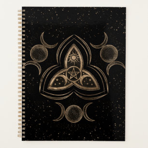 Triquetra Triple Moon Ornement avec Pentagramme