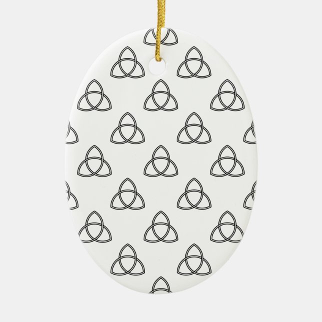 Triquetra Vesica Symbol Ceramic Ornament (Front)
