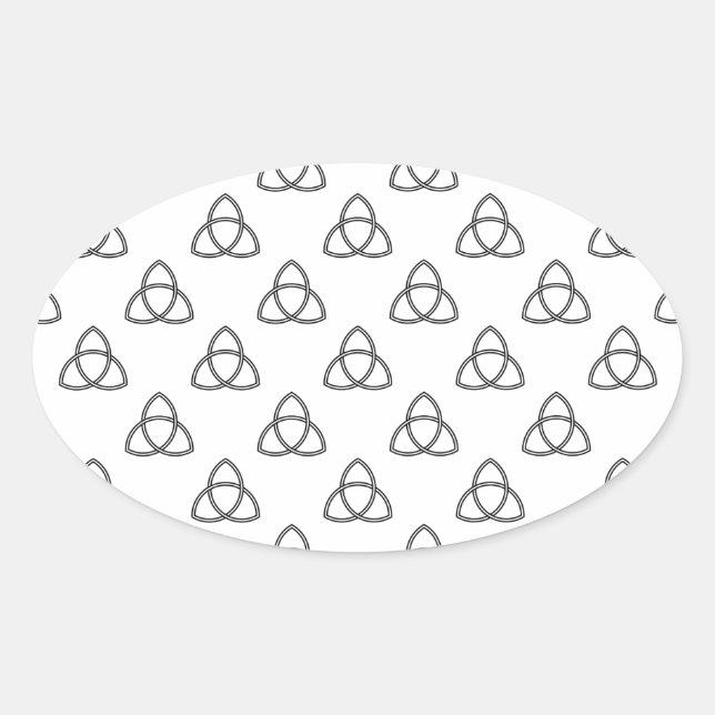 Triquetra Vesica Symbol Oval Sticker (Front)